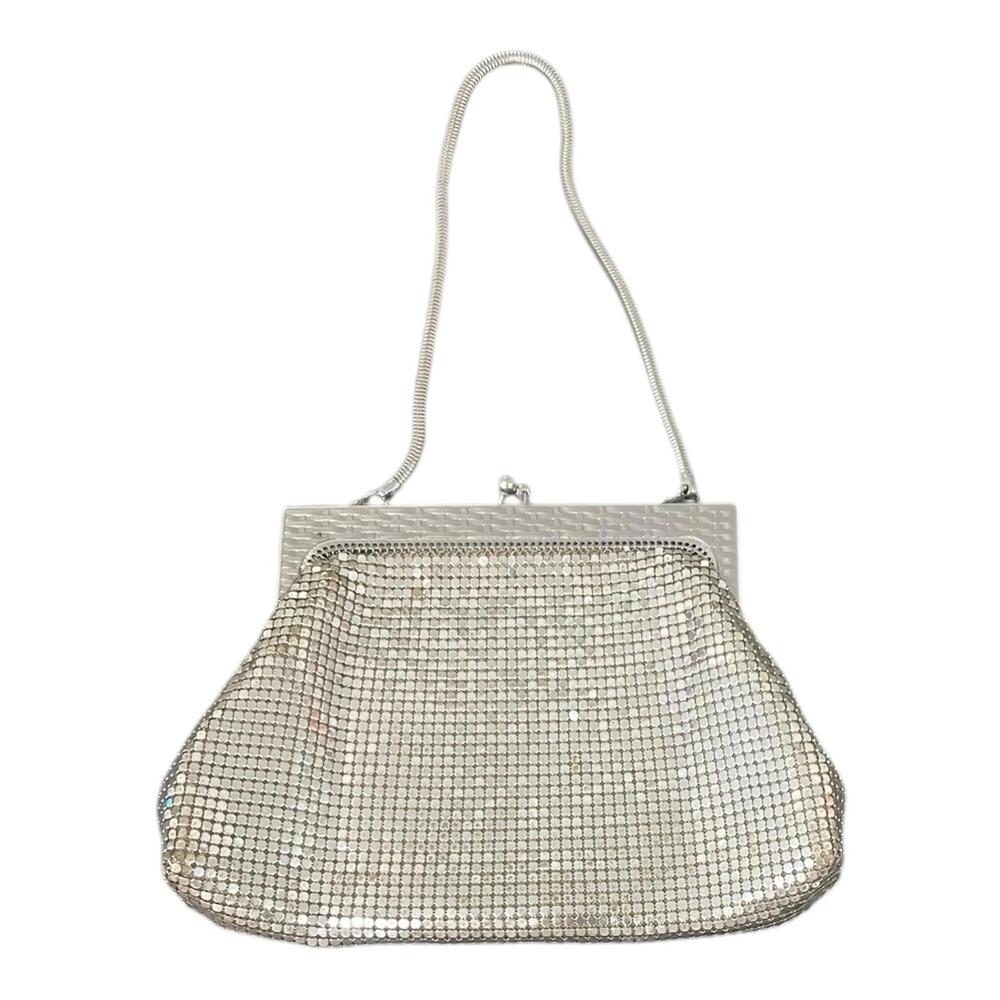 Vintage 1950 | Whiting & Davis Silver Metal Mesh Evening Bag